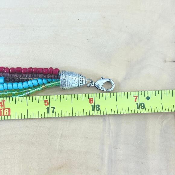 Southwestern Style Vtg Necklace Pendant Earrings Turquoise Red Avon Bead Enamel - Picture 9 of 15